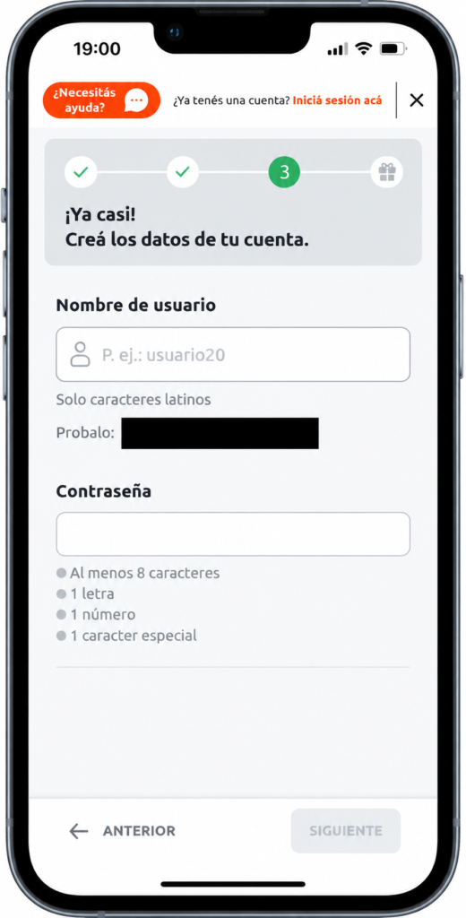 Betano formulario de registro paso 3