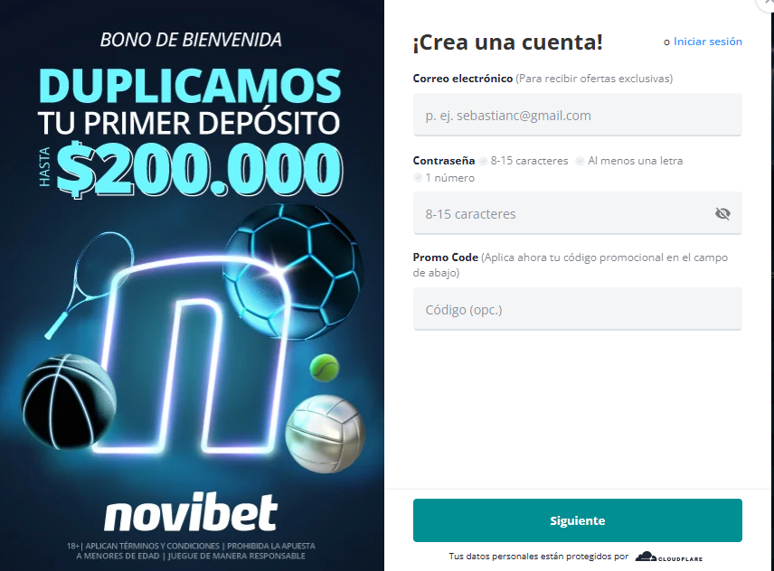 Código promocional Novibet