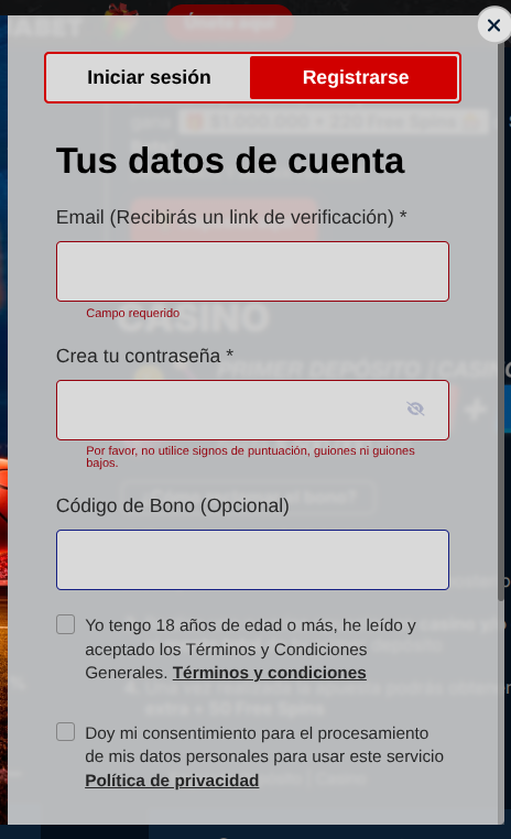 Código promocional Rojabet
