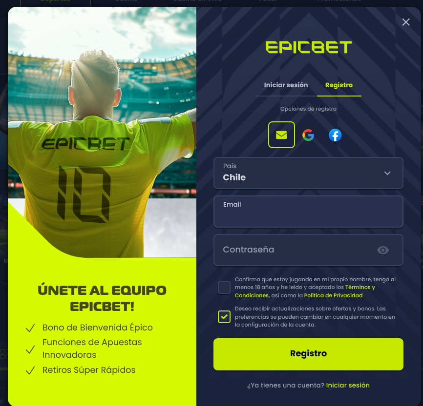 C&oacute;digo promocional Epicbet
