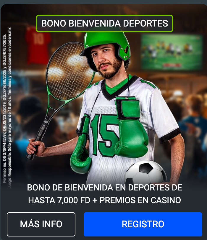 bono de bienvenida deportes Codere México